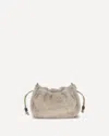Brunello Cucinelli Women Mellow Mini Shearling Shoulder Bag In Neutral