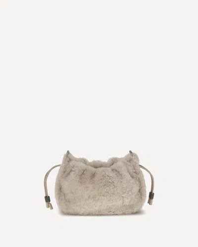 BRUNELLO CUCINELLI MELLOW MINI SHEARLING SHOULDER BAG