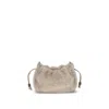 Brunello Cucinelli Women Mellow Mini Shearling Shoulder Bag In Gray