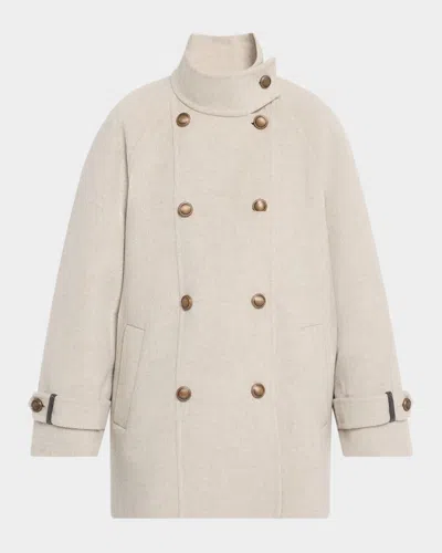 Brunello Cucinelli Melton Wool-cashmere Double-breasted Coat