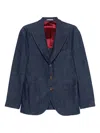 Brunello Cucinelli Single-breasted Cotton Denim Jacket With Patch Pockets In Blue
