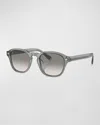 Brunello Cucinelli Men's Acetate Square Sunglasses In Dark Green