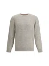 Brunello Cucinelli Grey Melange Cashmere Sweater