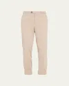 Brunello Cucinelli Tapered Garment-dyed Stretch-cotton Trousers In Neutrals