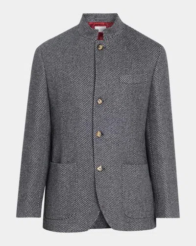 Brunello Cucinelli Men & Apos;s Cashmere And Silk Diagonal Stripe Sport Coat In Gray