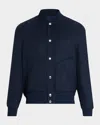 Brunello Cucinelli Check-pattern Bomber Jacket In Blue