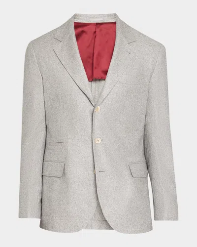 Brunello Cucinelli Men & Apos;s Cavallery Silk And Cashmere Single-breasted Sport Coat In Gray