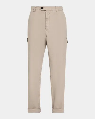 Brunello Cucinelli Men & Apos;s Dyed Relaxed Fit Cargo Pants In Neutral