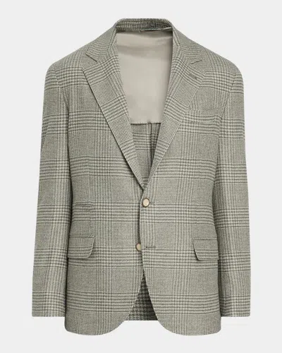 Brunello Cucinelli Men & Apos;s Glen Plaid Single-breasted Sport Coat In Gray