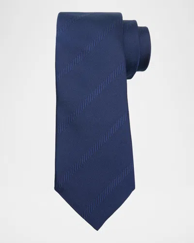 Brunello Cucinelli Men & Apos;s Regimental Stripe Silk Tie In C7665 Zaff