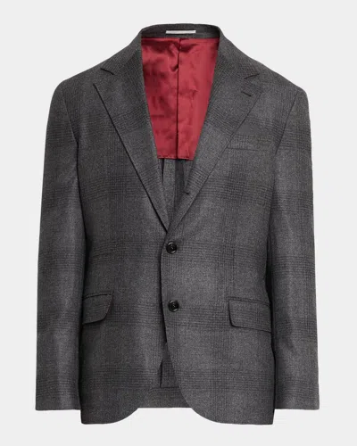 Brunello Cucinelli Men & Apos;s Wool Plaid Two-piece Suit In Gray