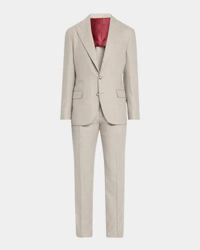 Brunello Cucinelli Men & Apos;s Wool Two-piece Suit In Neutral