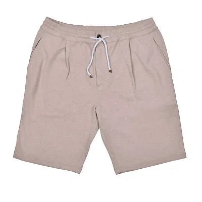 Pre-owned Brunello Cucinelli Men's Athletic Sweat Gym Shorts In Beige