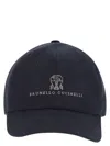 Brunello Cucinelli Men Baseball Cap In Garment-dyed Twisted Cotton Gabardine With Embroidered Logo