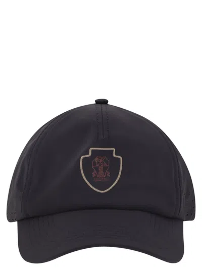 BRUNELLO CUCINELLI BRUNELLO CUCINELLI MEN BASEBALL CAP IN TECH FABRIC WITH LOGO