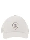 Brunello Cucinelli Men Baseball Cap In Tech Fabric With Logo In White
