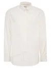 Brunello Cucinelli Men Basic Fit Twill Shirt With Button-down Collar In White
