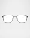 Brunello Cucinelli Men's Bc1004t Rectangular Optical Glasses In Pewter