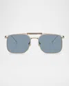 Brunello Cucinelli Sartorial Sunset Square Sunglasses In Gold