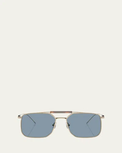 Brunello Cucinelli Sartorial Sunset Square Sunglasses In Gold