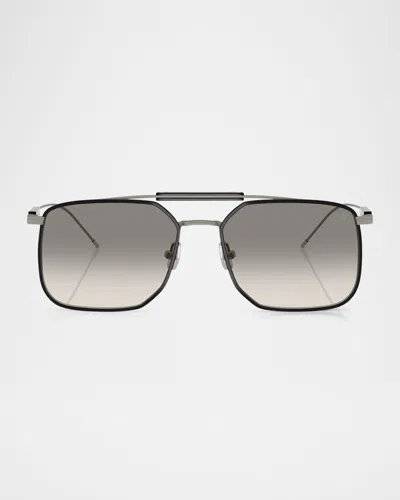 Brunello Cucinelli Men's Bc2005st Square Sunglasses In Gray