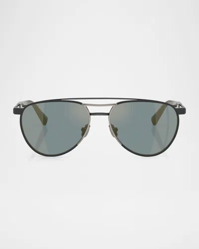 Brunello Cucinelli Men's Bc2007st Aviator Sunglasses In Gray