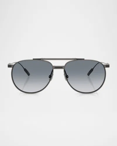 BRUNELLO CUCINELLI MEN'S BC2011ST AVIATOR SUNGLASSES