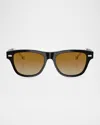 Brunello Cucinelli Men's Bc3005s Rectangular Sunglasses In Black