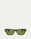 Brunello Cucinelli Men's Bc3005s Rectangular Sunglasses In Green