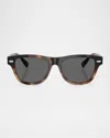 Brunello Cucinelli Men's Bc3005s Rectangular Sunglasses In Brown