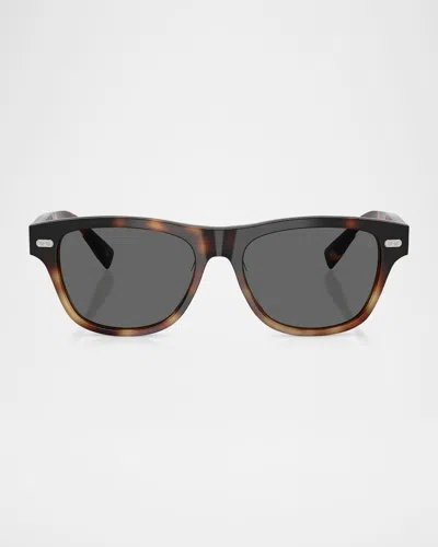 Brunello Cucinelli Men's Bc3005s Rectangular Sunglasses In Brown