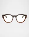 Brunello Cucinelli Men's Bc3007 Round Optical Frames In Blue