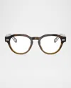 Brunello Cucinelli Men's Bc3007 Round Optical Frames In Gray