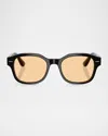 Brunello Cucinelli Men's Bc3010 Pillow Sunglasses In Black/havana
