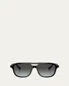 Brunello Cucinelli Men's Bc4001s Acetate Square Sunglasses In Black
