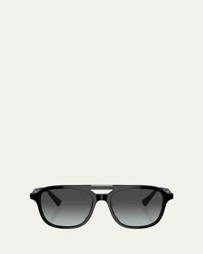 Brunello Cucinelli Men's Bc4001s Acetate Square Sunglasses In Black
