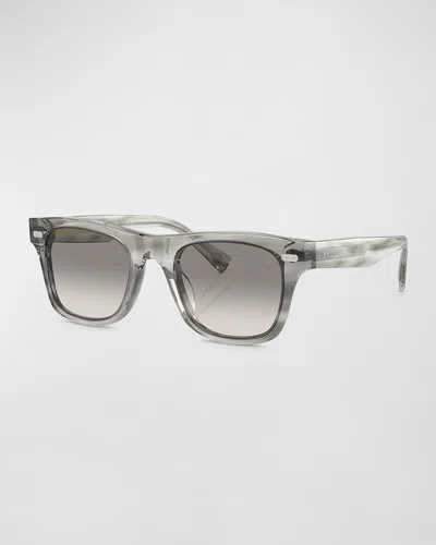 Brunello Cucinelli Men's Bc4002s Acetate Square Sunglasses In Gray