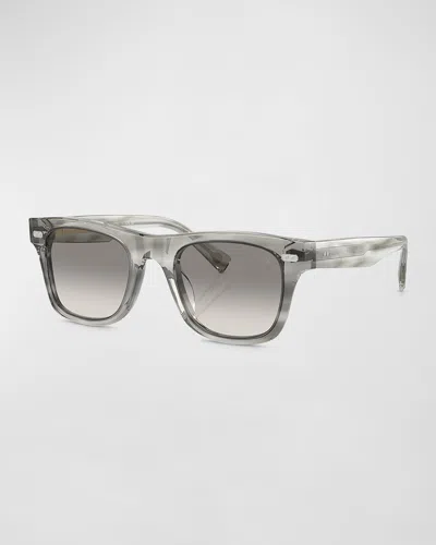 Brunello Cucinelli Men's Bc4002s Acetate Square Sunglasses In Gradient Grey
