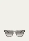 Brunello Cucinelli Men's Bc4002s Acetate Square Sunglasses In Striped Grey