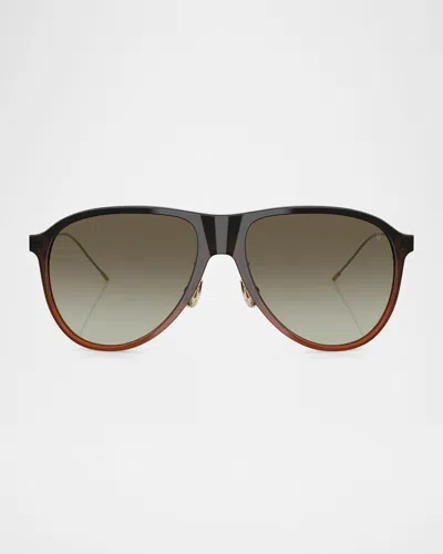 BRUNELLO CUCINELLI MEN'S BC4011S AVIATOR SUNGLASSES
