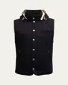 Brunello Cucinelli Ribbed Velvet Vest In Black