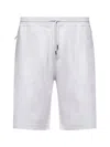 Brunello Cucinelli Bermuda Shorts In Techno Cotton Fleece Trousers Grey In Gray