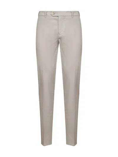 Brunello Cucinelli Men Beige Gabardine Italian Fit Trousers In Neutral