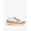 Brunello Cucinelli Olimpo Textured-leather And Suede Sneakers In Beige