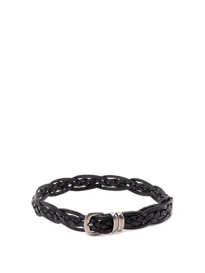 Brunello Cucinelli Men Belt With Detailed Buckle In Black