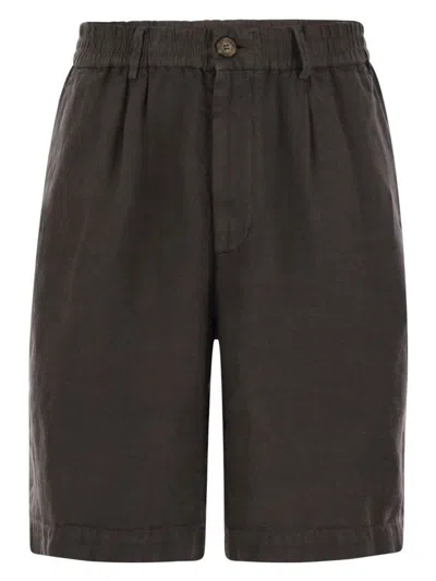 Brunello Cucinelli Men's Bermuda Shorts In Brown