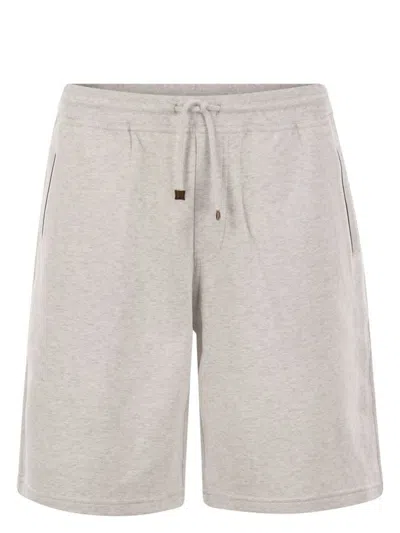 Brunello Cucinelli Men's Bermuda Shorts In Pearl