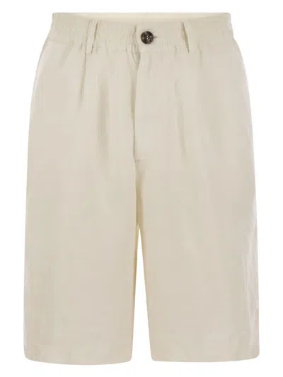 Brunello Cucinelli Men's Bermuda Shorts In White