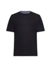 Brunello Cucinelli Men Black Jersey Faux Layering T-shirt In Black