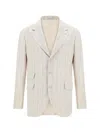 Brunello Cucinelli Blazer  Men Color Cream In Multicolor